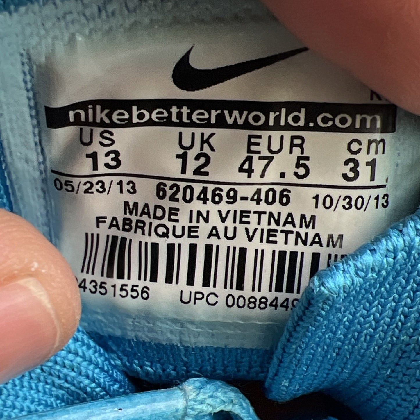 Size 13 - Nike Flyknit Max Vivid Blue (620469-406)