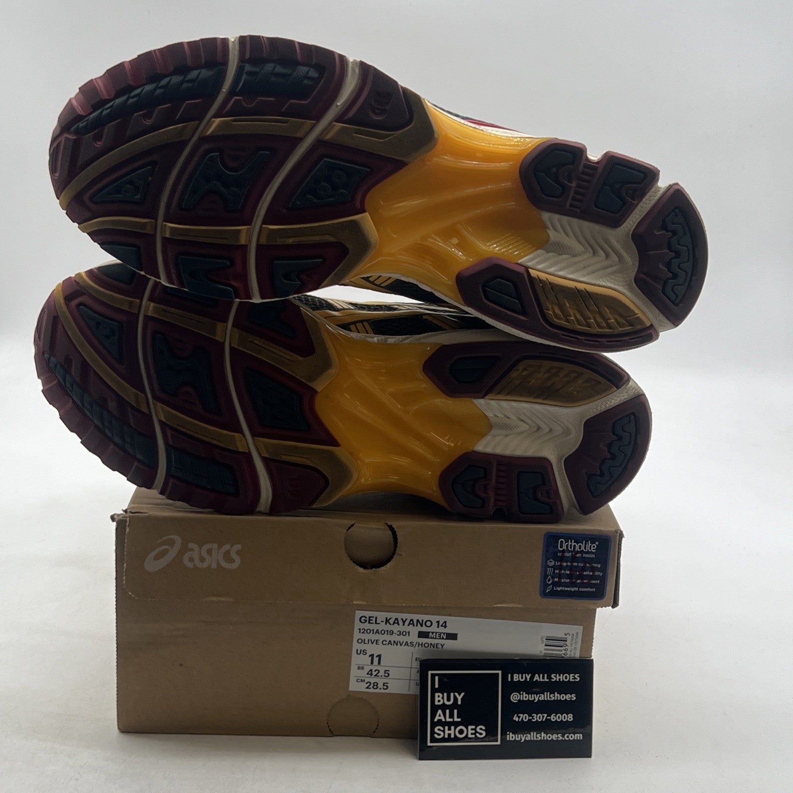 Size 11 - Asics Gel Kayano 14 Olive Canvas Honey (1201A019-301)