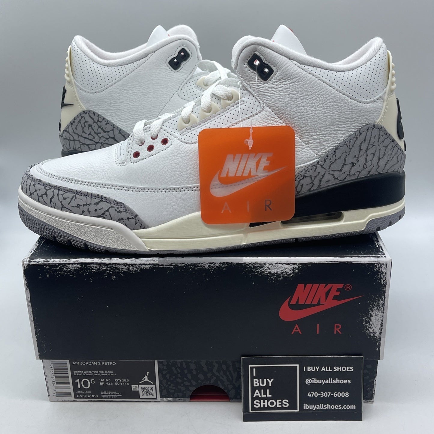 Size 10.5 - Air Jordan 3 Retro Mid White Cement Reimagined (DN3707-100)