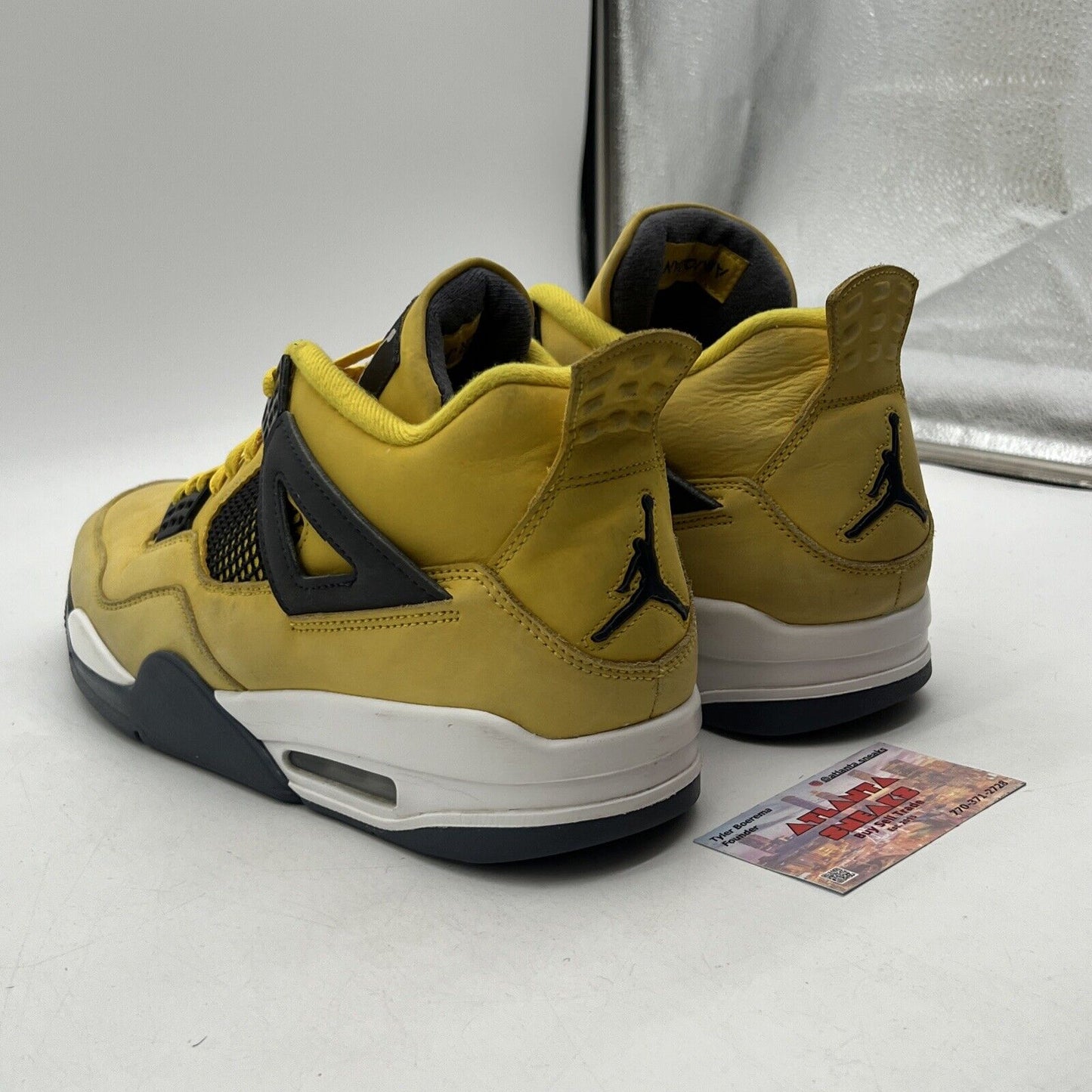 Size 12 - Jordan 4 Retro Mid Lightning White Grey Yellow (CT8527-700)