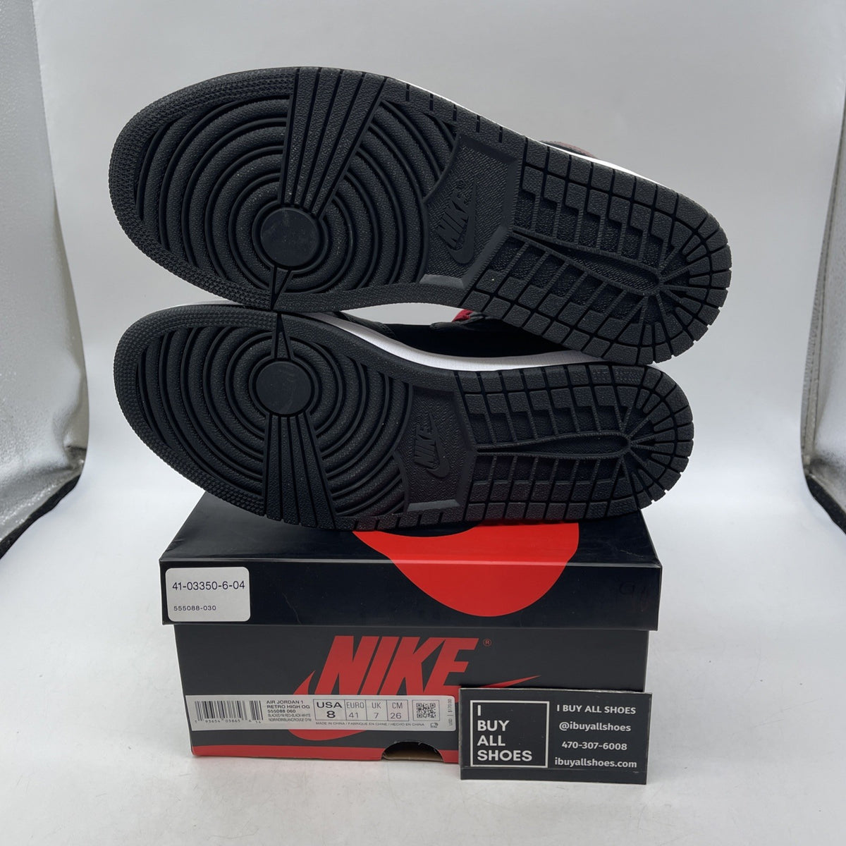 Size 8 - Air Jordan 1 Retro OG High Black Gym Red (555088-060)