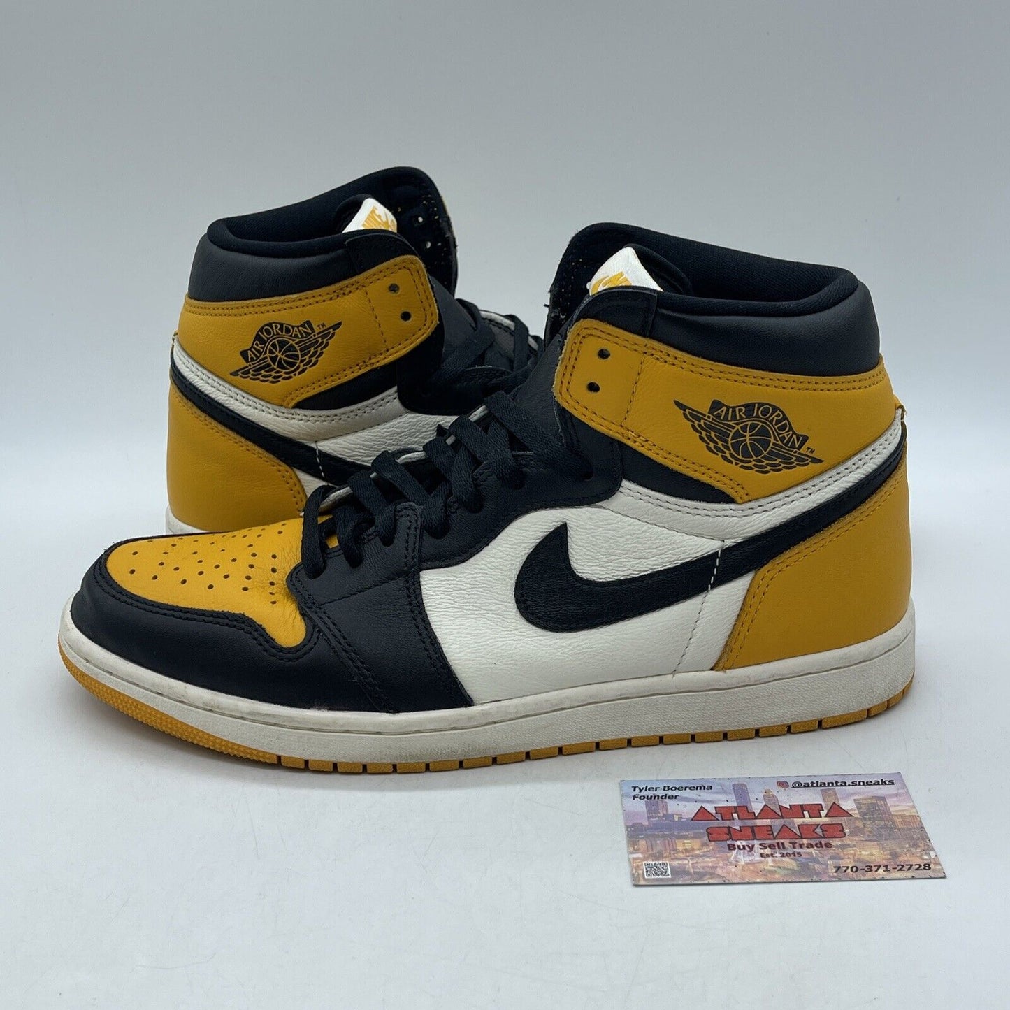 Size 11 - Jordan 1 Retro OG High Yellow Toe White Black Leather (555088-711)
