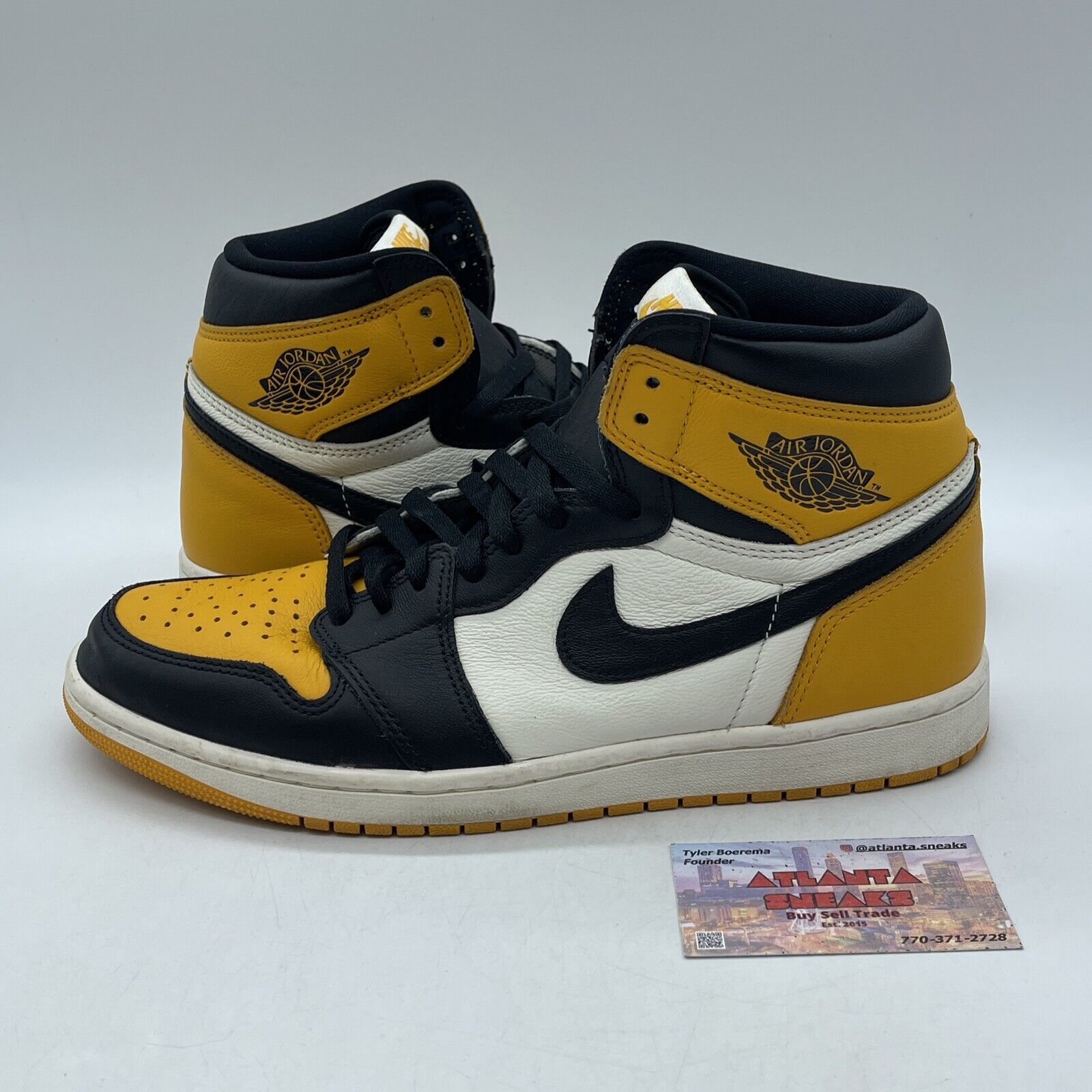 Size 11 - Jordan 1 Retro OG High Yellow Toe White Black Leather (555088-711)