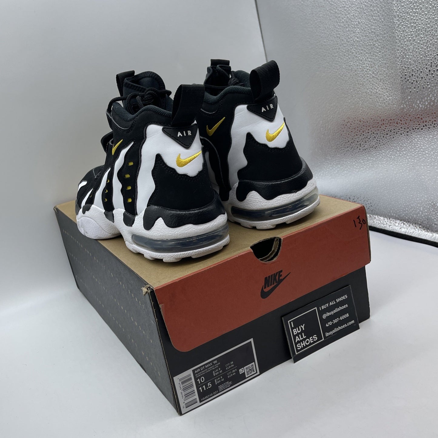 Size 10 -  Air Dt Max ‘96 Black White 2024 Yellow Suede Leather (HM8249-001)