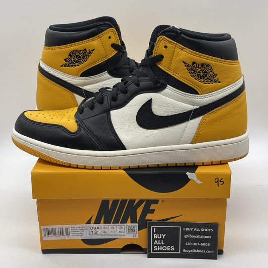 Size 12 - Jordan 1 Retro OG High Yellow Toe Black White Leather (555088-711)