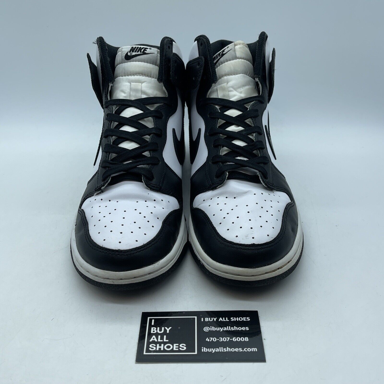 Size 10 - Nike Dunk High Black White Leather (DD1399-105)