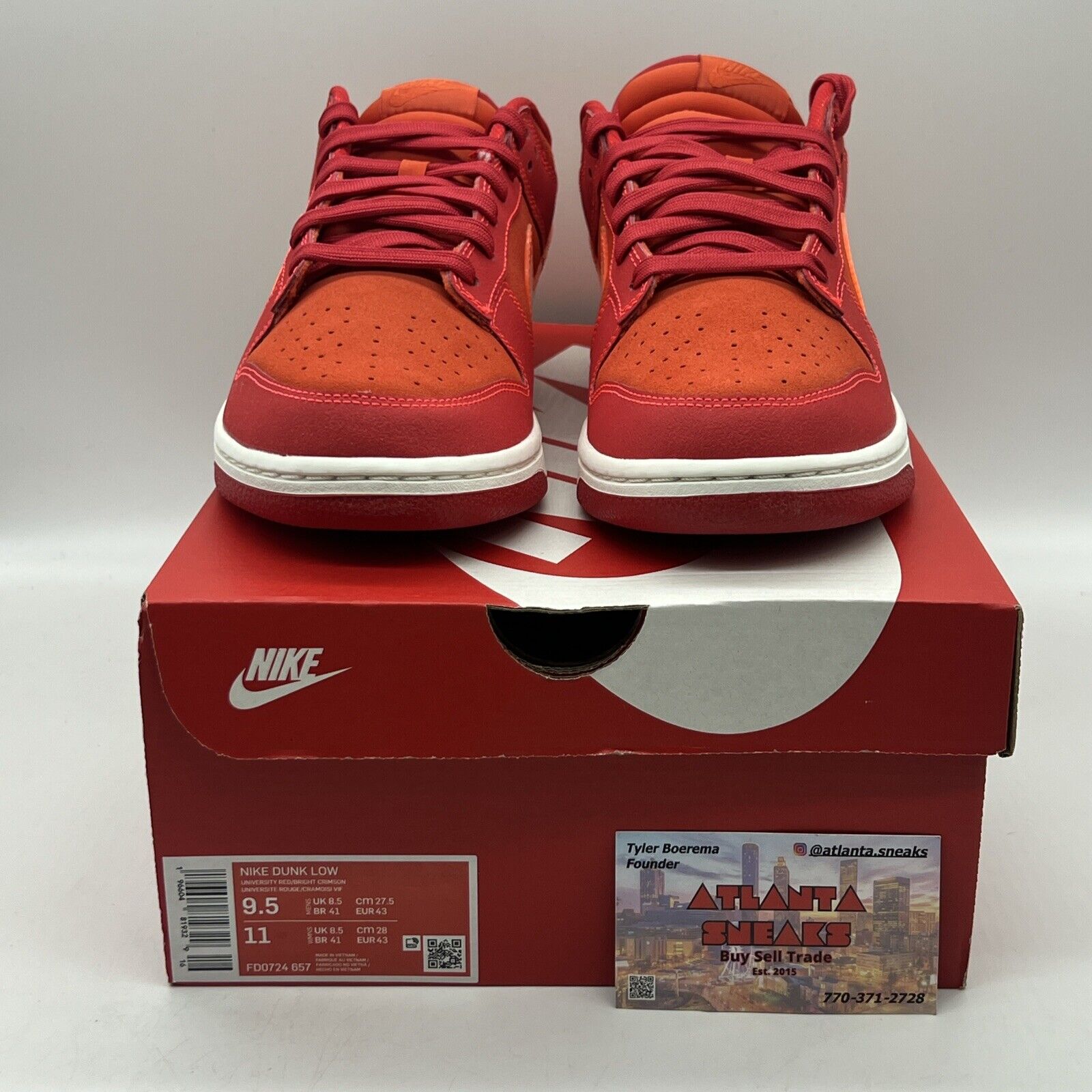 Size 9.5 - Nike Dunk Low Atlanta 2023 Brand New Og All