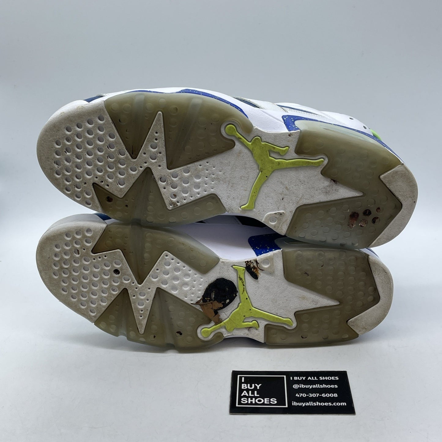 Size 9 - Air Jordan 6 Low Ghost Green Blue White Suede Leather (304401-106)