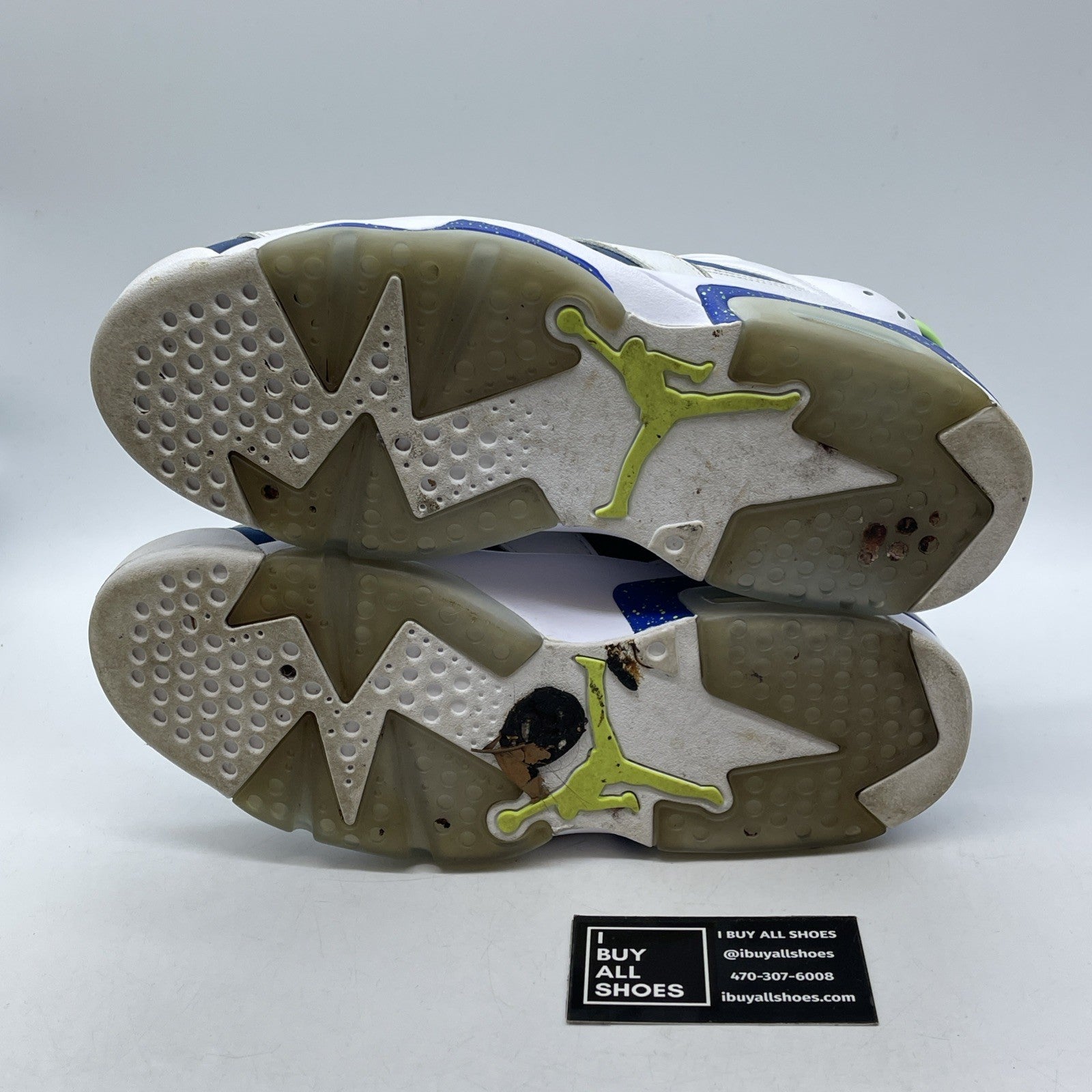 Size 9 - Air Jordan 6 Low Ghost Green Blue White Suede Leather (304401-106)