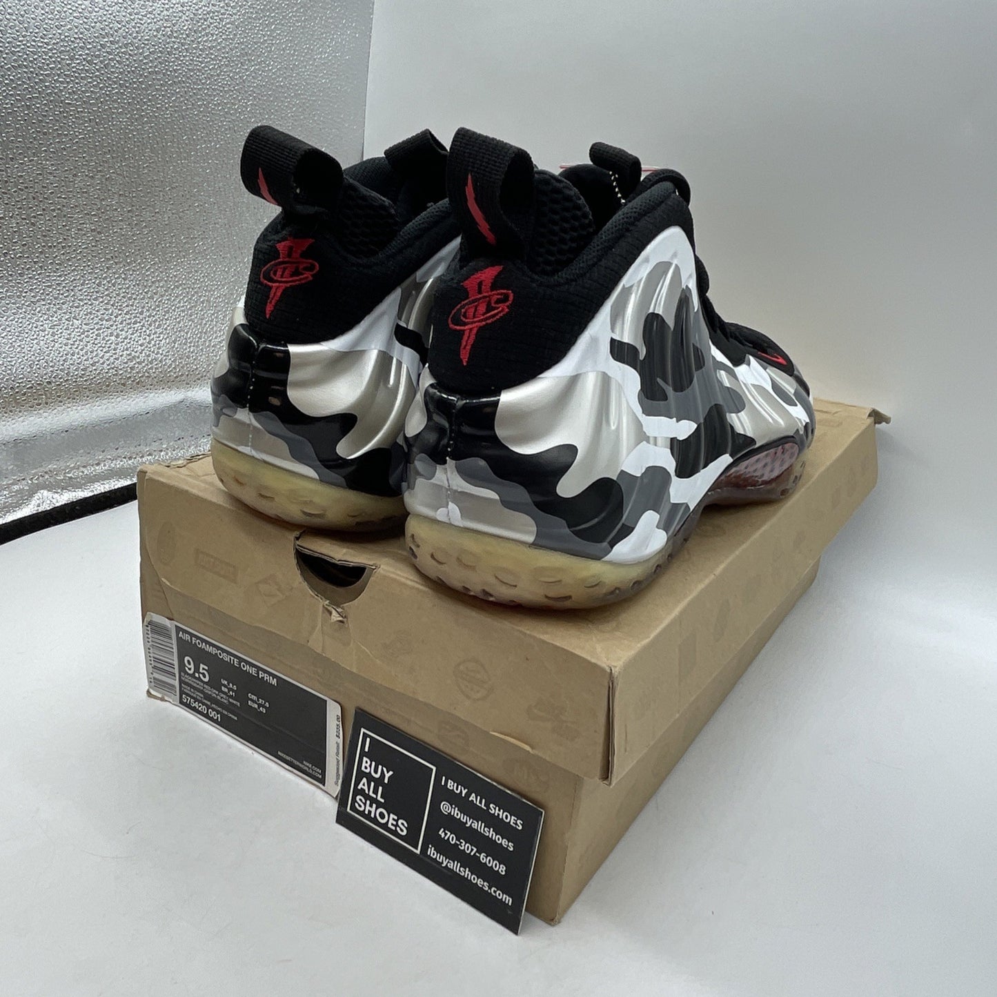 Size 9.5 - Nike Air Foamposite One PRM Fighter Jet (575420-001)