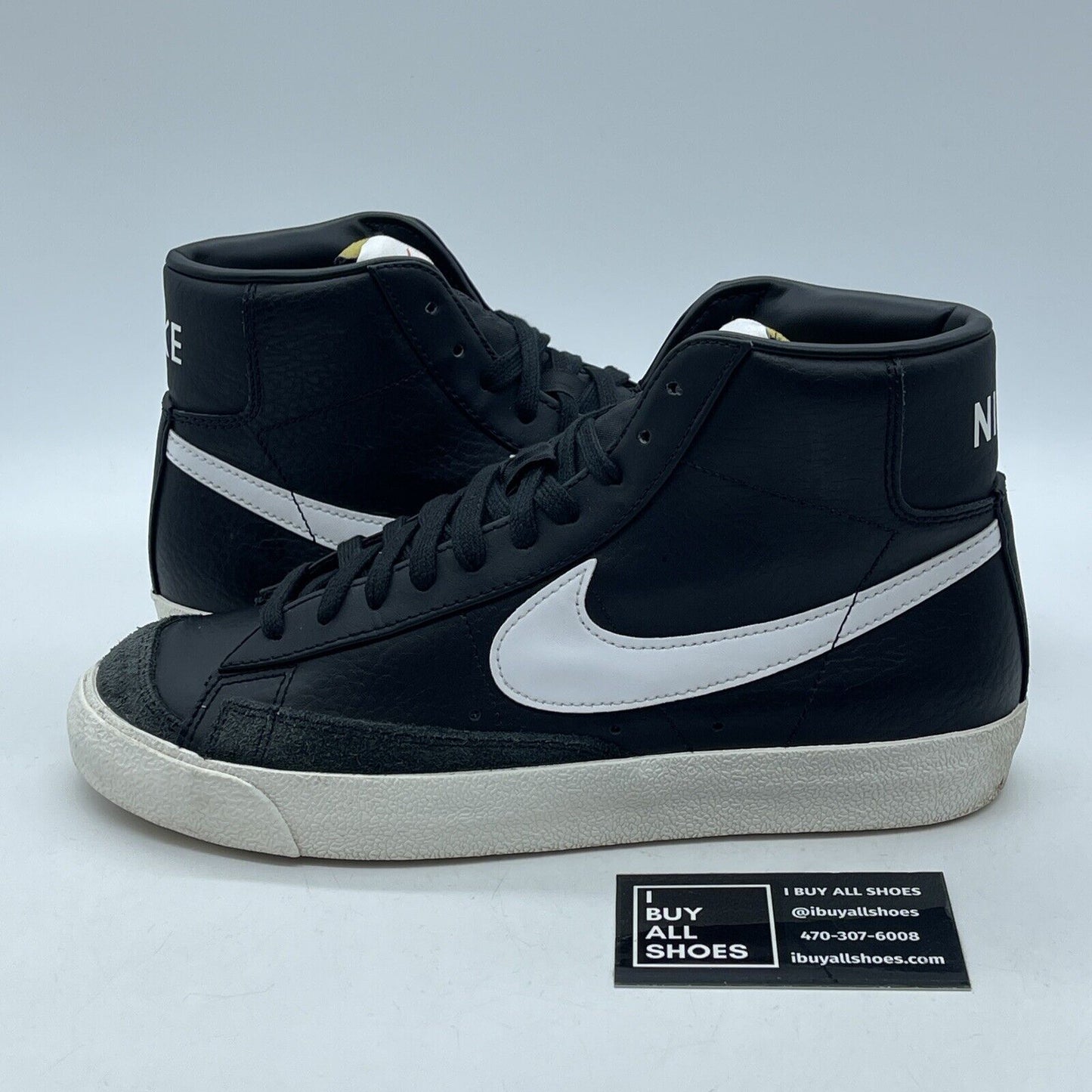 Size 8 - Nike Blazer '77 Vintage Mid Black Sail White Leather (BQ6806-002)