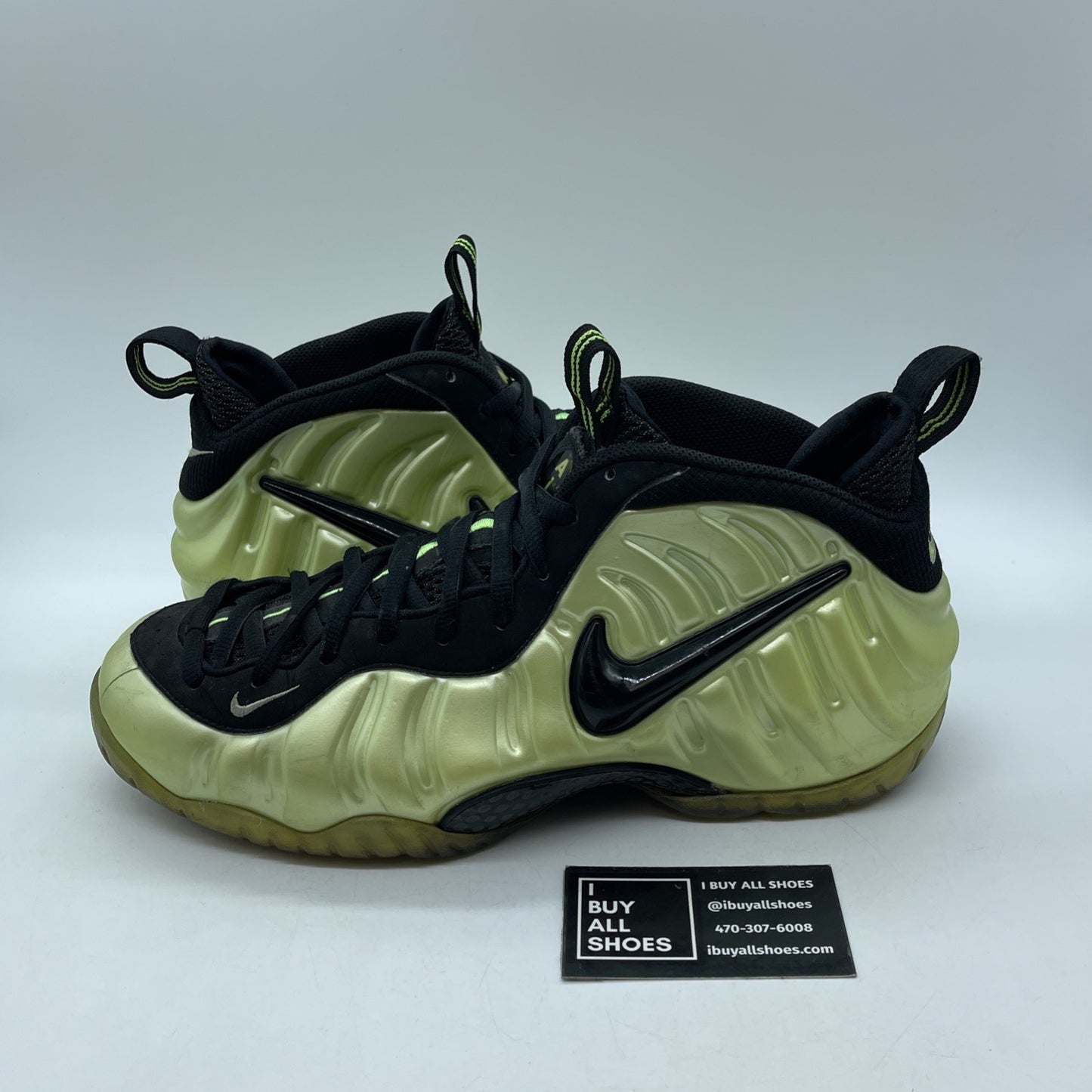Size 11.5 - Nike Air Foamposite Pro Electric Green Black Suede (624041-300)