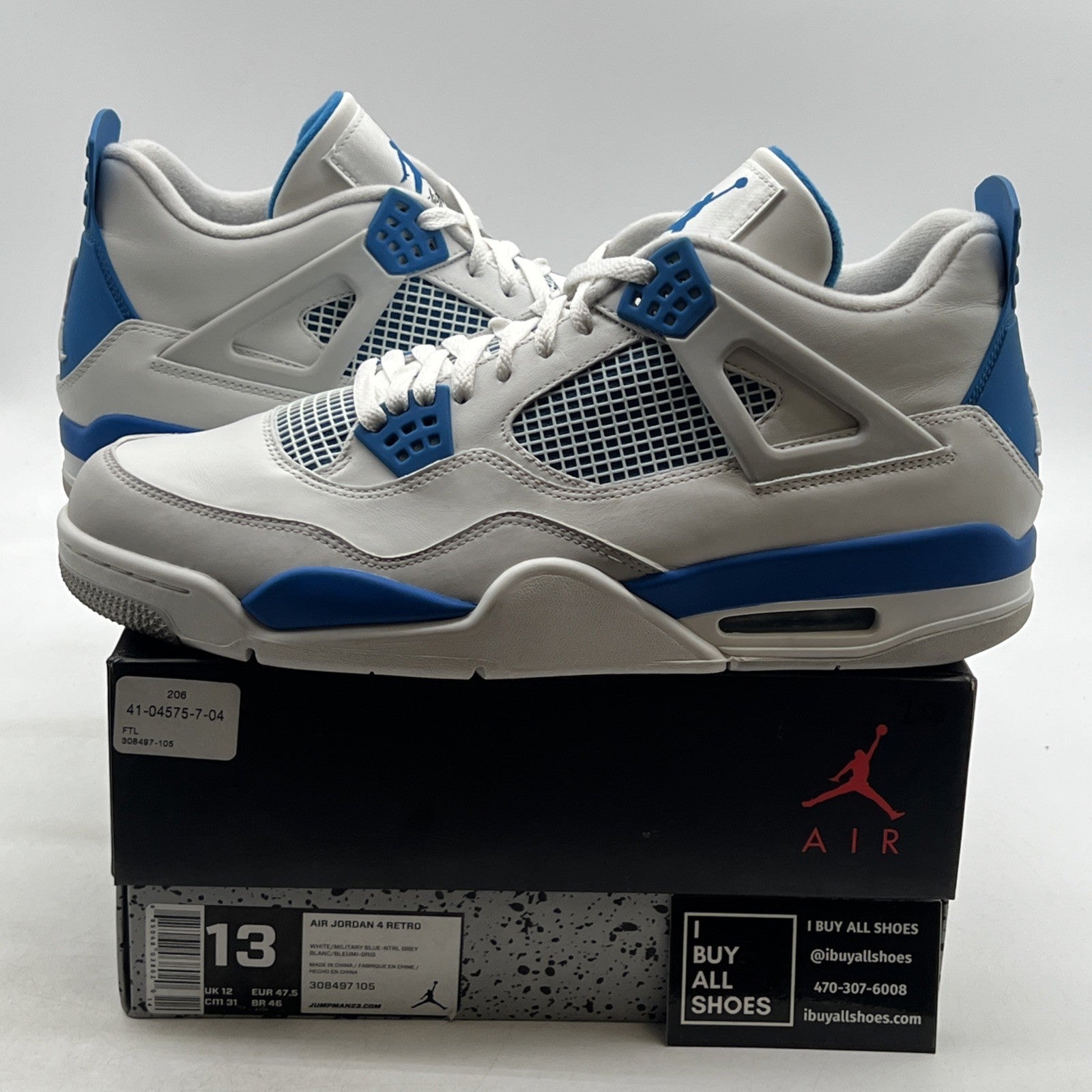 Size 13 - Air Jordan 4 Retro 2024 Military Blue (308497-105)