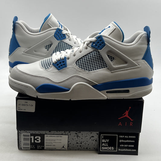 Size 13 - Air Jordan 4 Retro 2024 Military Blue (308497-105)