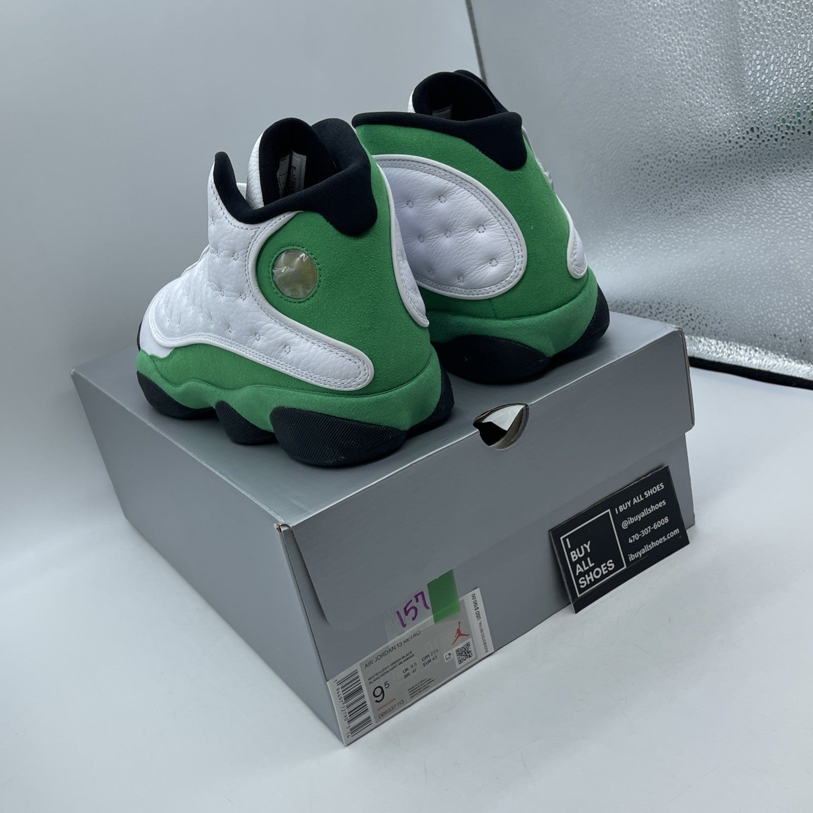 Size 9.5 - Air Jordan 13 Retro Lucky Green 2020 Suede Leather (DB6537-113)