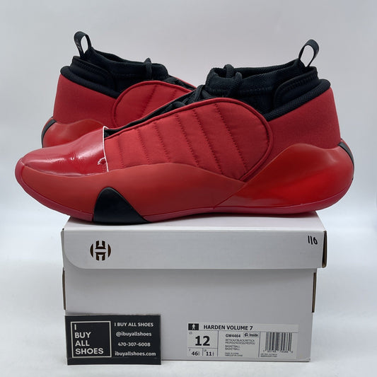 Size 12 - adidas Harden Vol. 7 Scarlet Red Black Suede Leather (GW4464)
