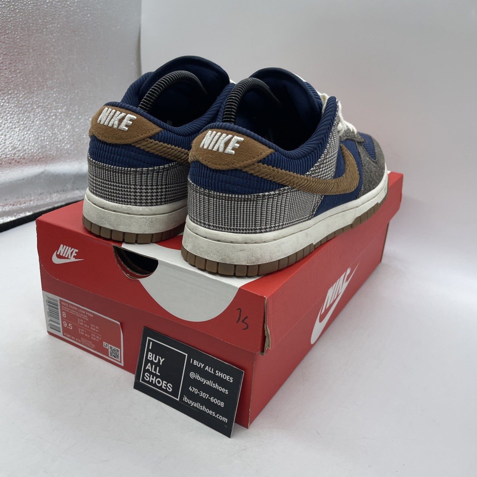 Size 8 - Nike Dunk Low Tweed Corduroy (FQ8746-410)