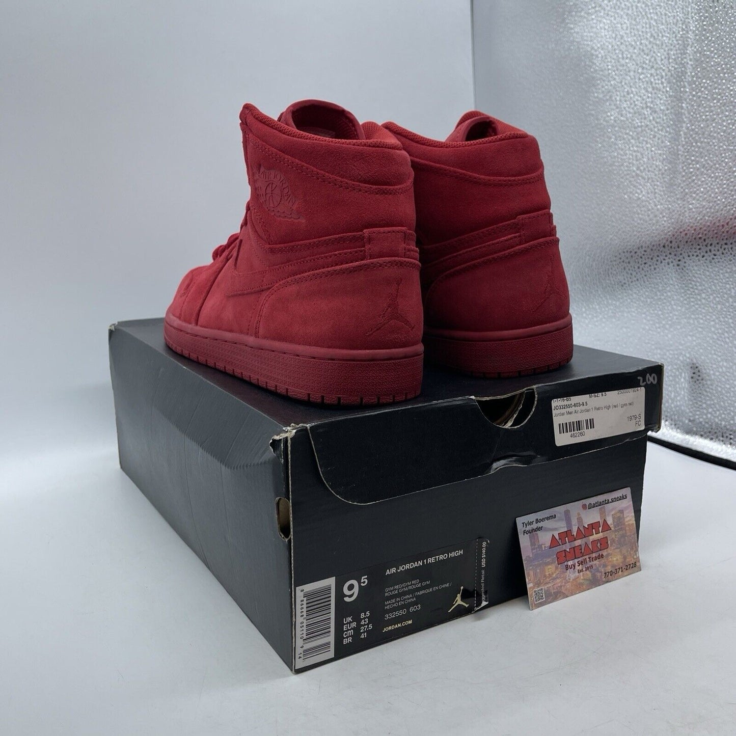 Size 9.5 - Air Jordan 1 Retro High Red Suede (332550-603)