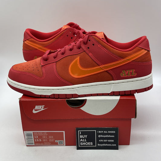 Size 12 - Nike Dunk Low ATL Red White Orange Suede (FD0724-657)