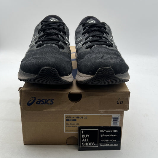 Size 11.5 - Asics Gel Nimbus 23 Black White (1011B004-001)