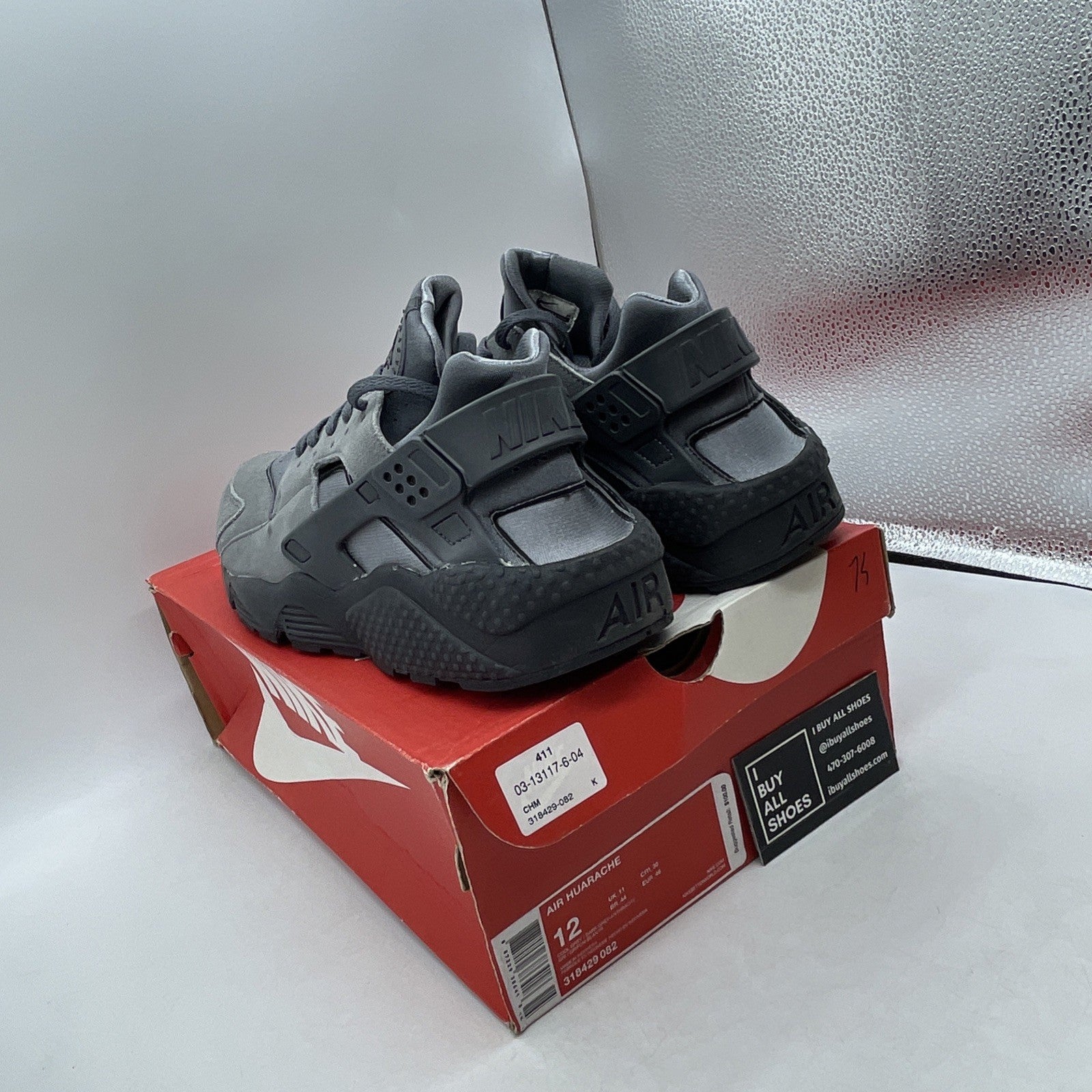 Size 12 - Nike Air Huarache Cool Grey (318429-082)