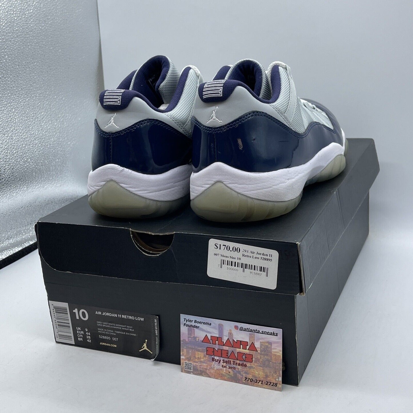 Size 10 - Air Jordan 11 Retro Low Georgetown Grey Suede Blue Leather (528895-007