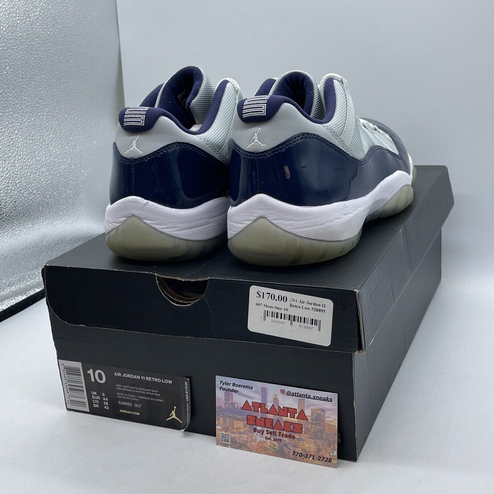 Size 10 - Air Jordan 11 Retro Low Georgetown Grey Suede Blue Leather (528895-007