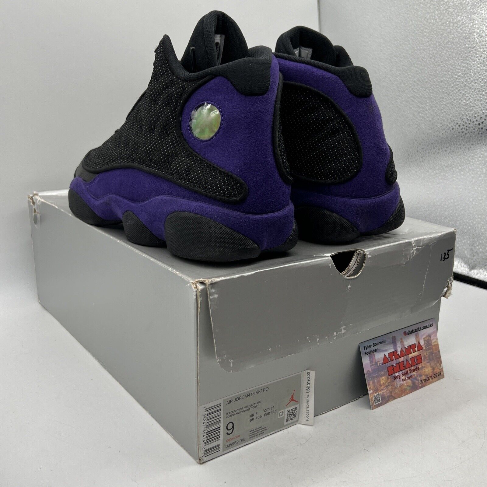 Size 9 - Jordan 13 Retro Court Purple Black Leather Suede (DJ5982-015)