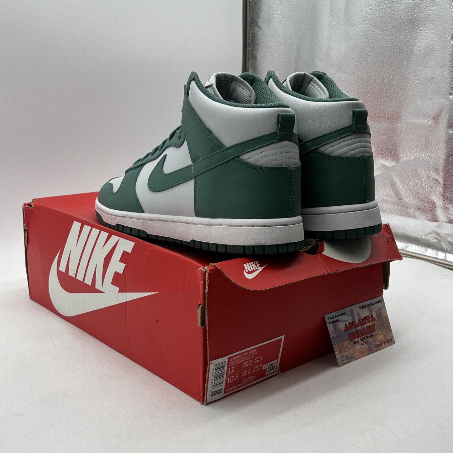 Size 12 - Nike Dunk High Bicoastal W Grey Green Leather White (DD1869-004)