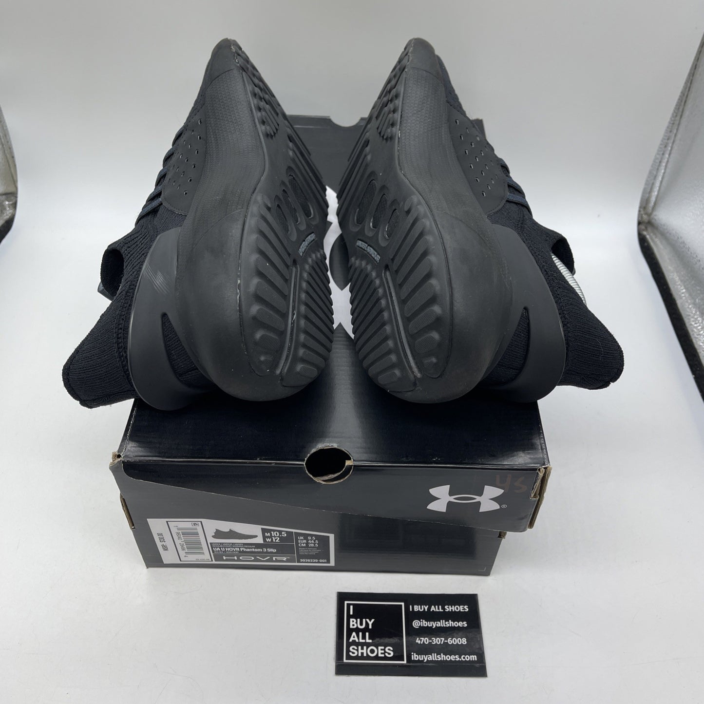 Size 12W - Under Armour HOVR Phantom 3 Slip Triple Black Suede (3026239-001)