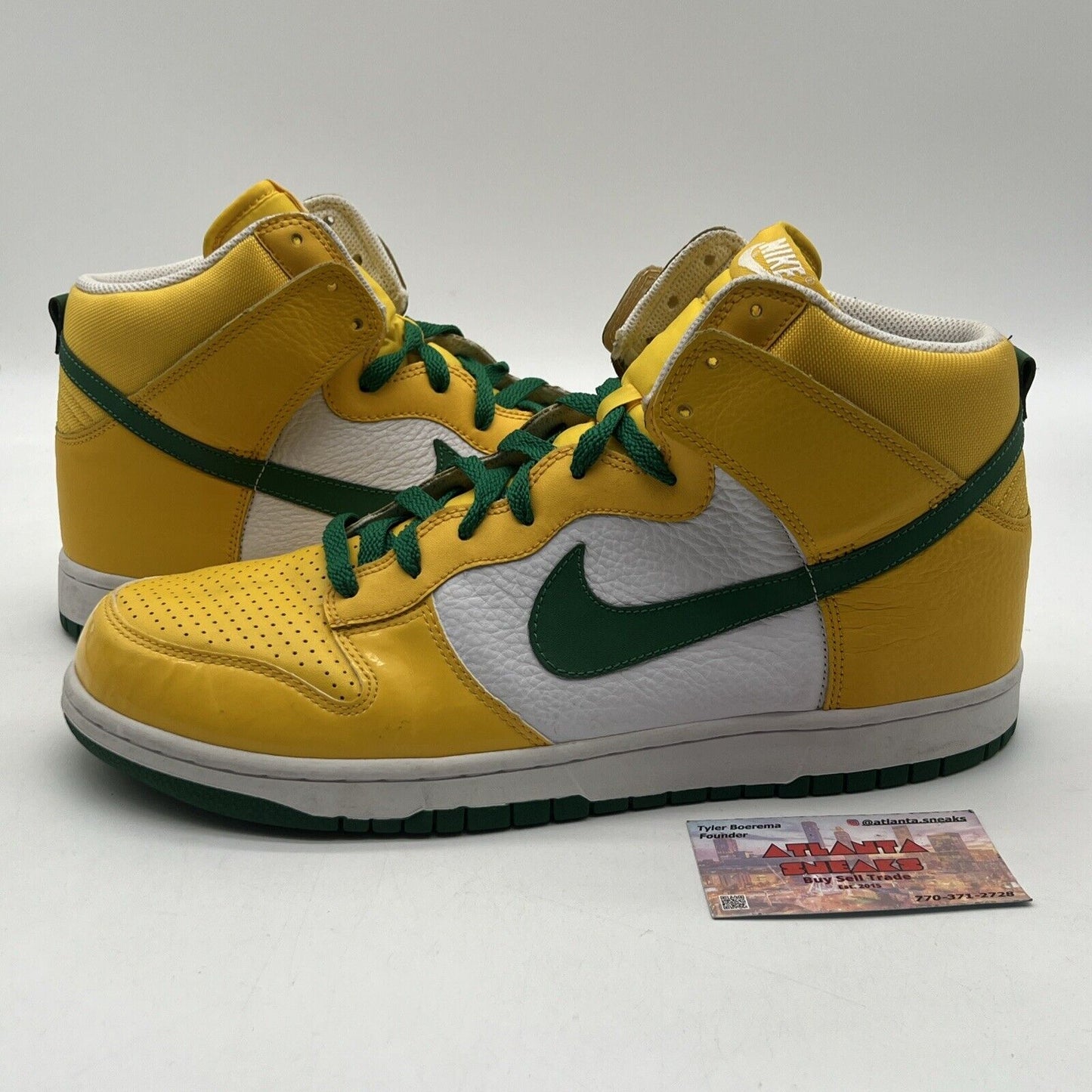 Size 13 - Nike Dunk High Yellow White Green (317982-731)