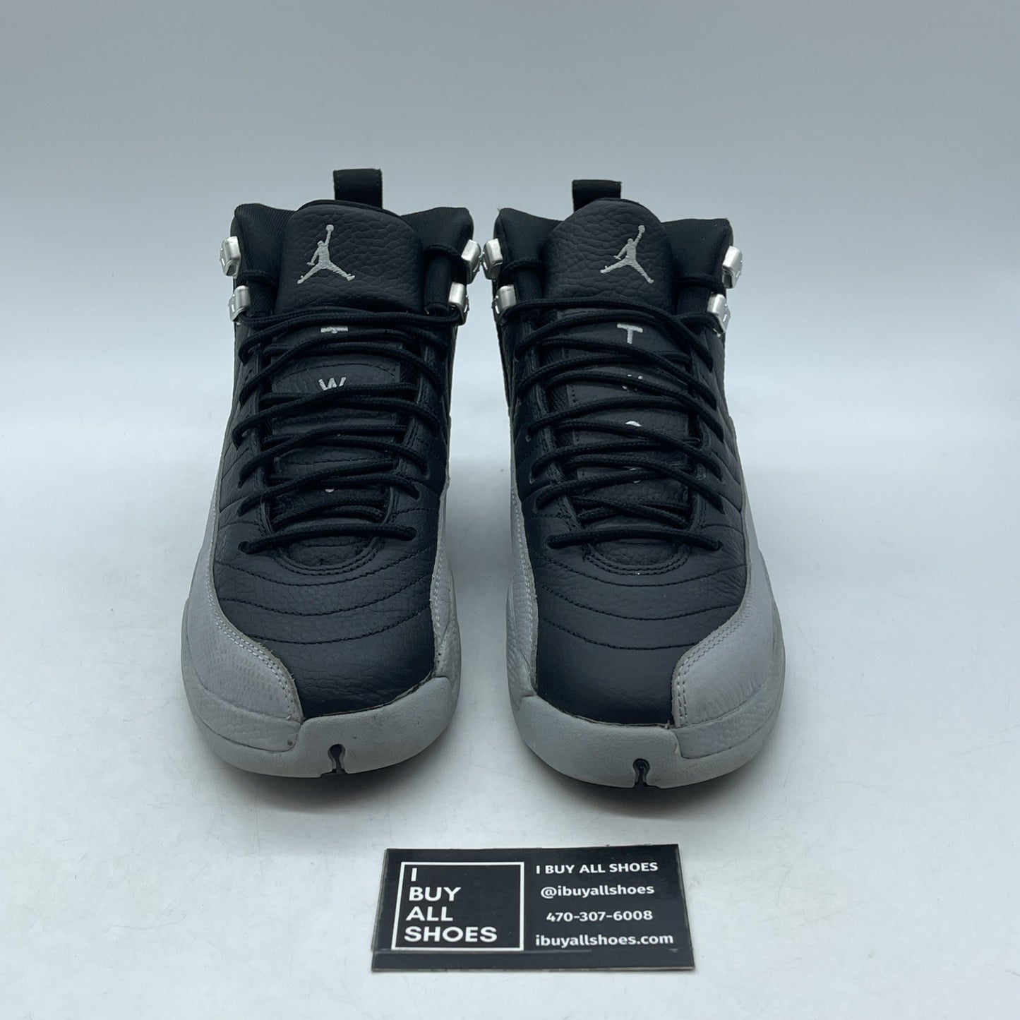 Size 6.5Y - Nike Air Jordan 12 Retro GS Black Wolf Grey White (153265-010)