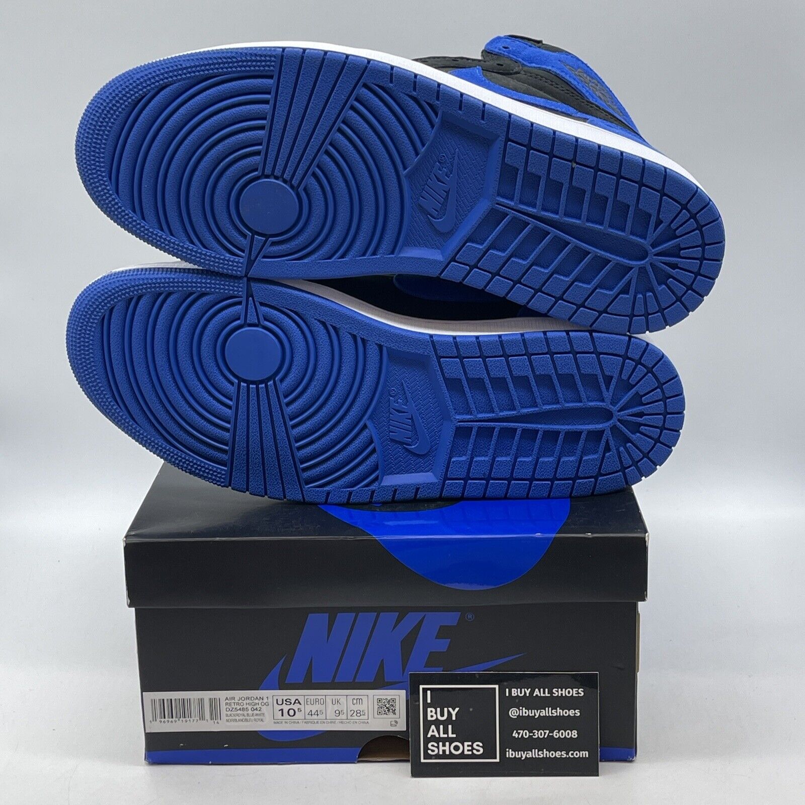 Size 10.5 - Jordan 1 Retro OG High Royal Reimagined Blue Black Suede DZ5485-042
