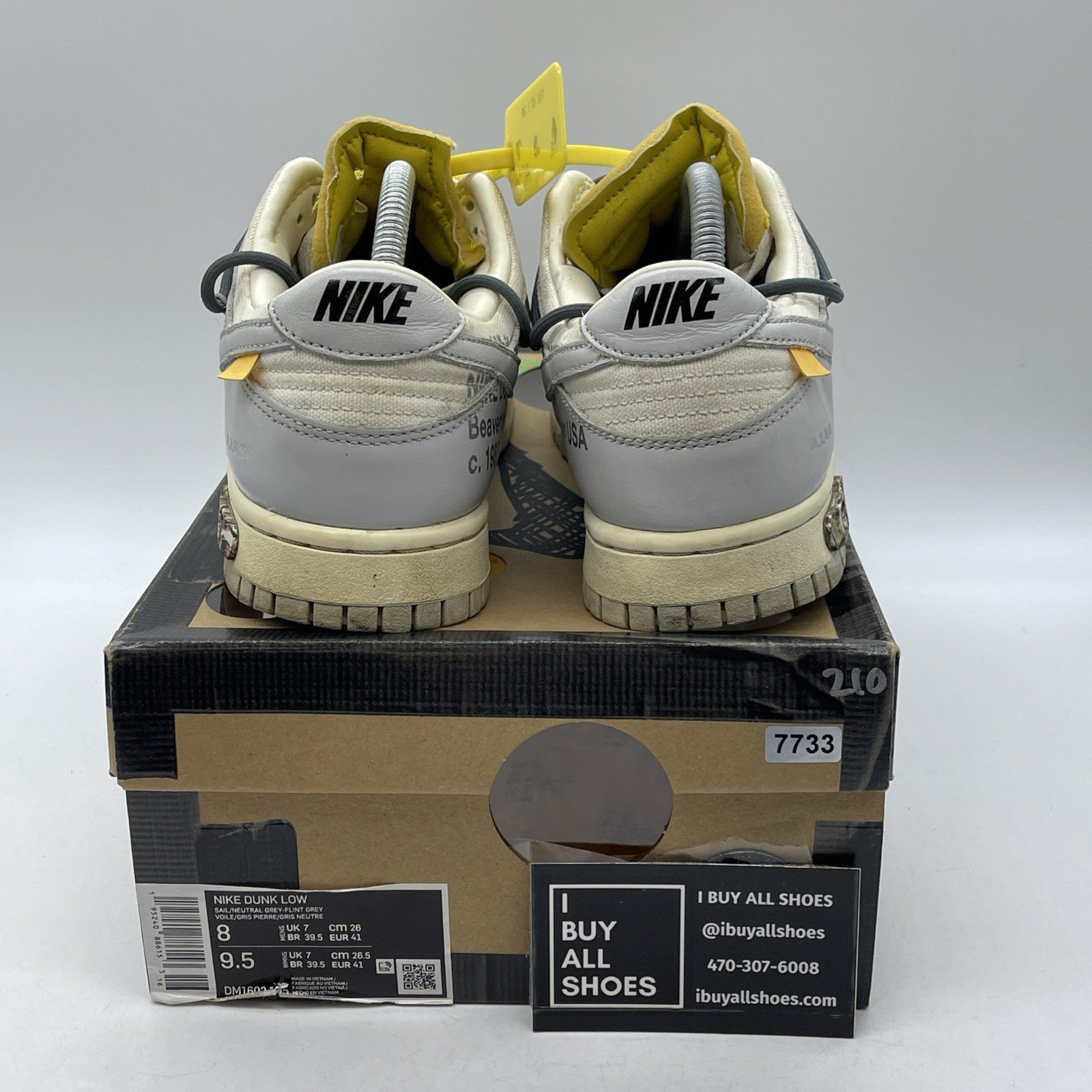 Size 8 - Nike Off-White x Dunk Low Lot 41 of 50 Grey Leather (DM1602-105)