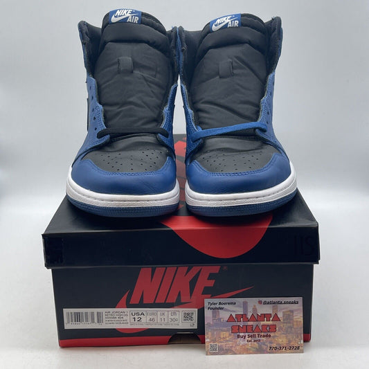 Size 12 - Jordan 1 Retro OG High Dark Marina Blue White Black (555088-404)