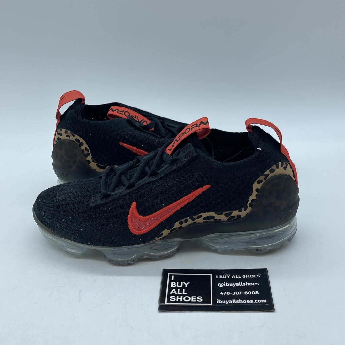 Size 6W - Nike Air Vapormax 2021 Flyknit Leopard Black Brown Suede (DH4090-001)