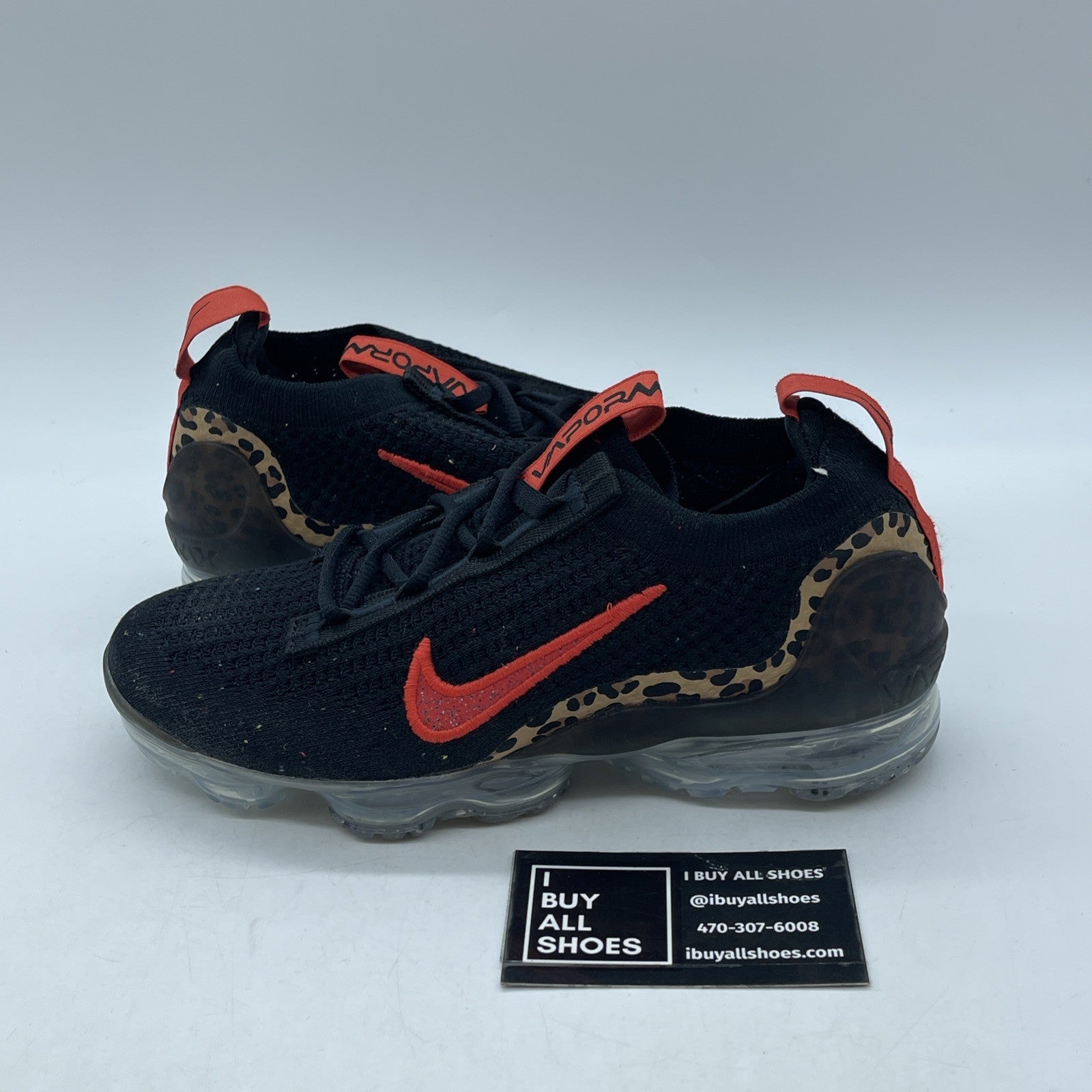Size 6W - Nike Air Vapormax 2021 Flyknit Leopard Black Brown Suede (DH4090-001)