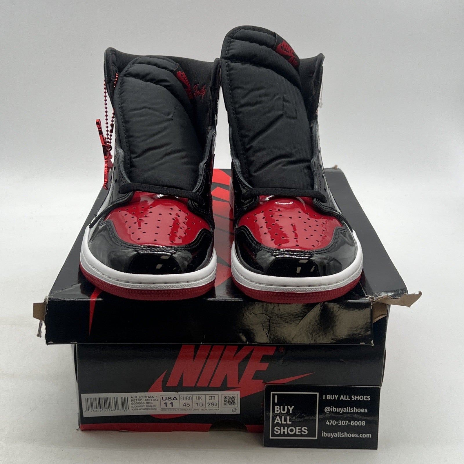 Size 11 - Air Jordan 1 Retro OG High Patent Bred (555088-063)