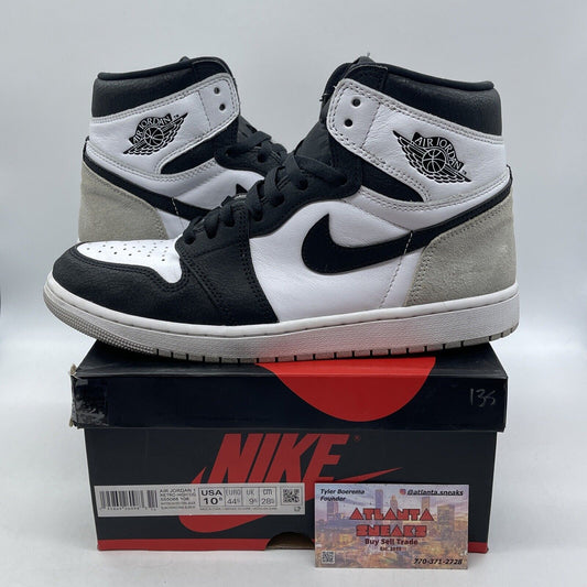 Size 10.5 - Jordan 1 Retro OG High Stage Haze White Black Leather (555088-108)