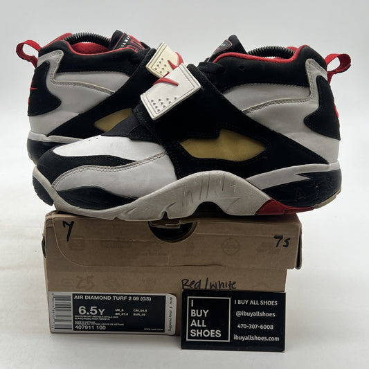 Size 6.5Y - Nike Air Diamond Turf 2 Black White Sneaker Shoes Boys (407911-100)