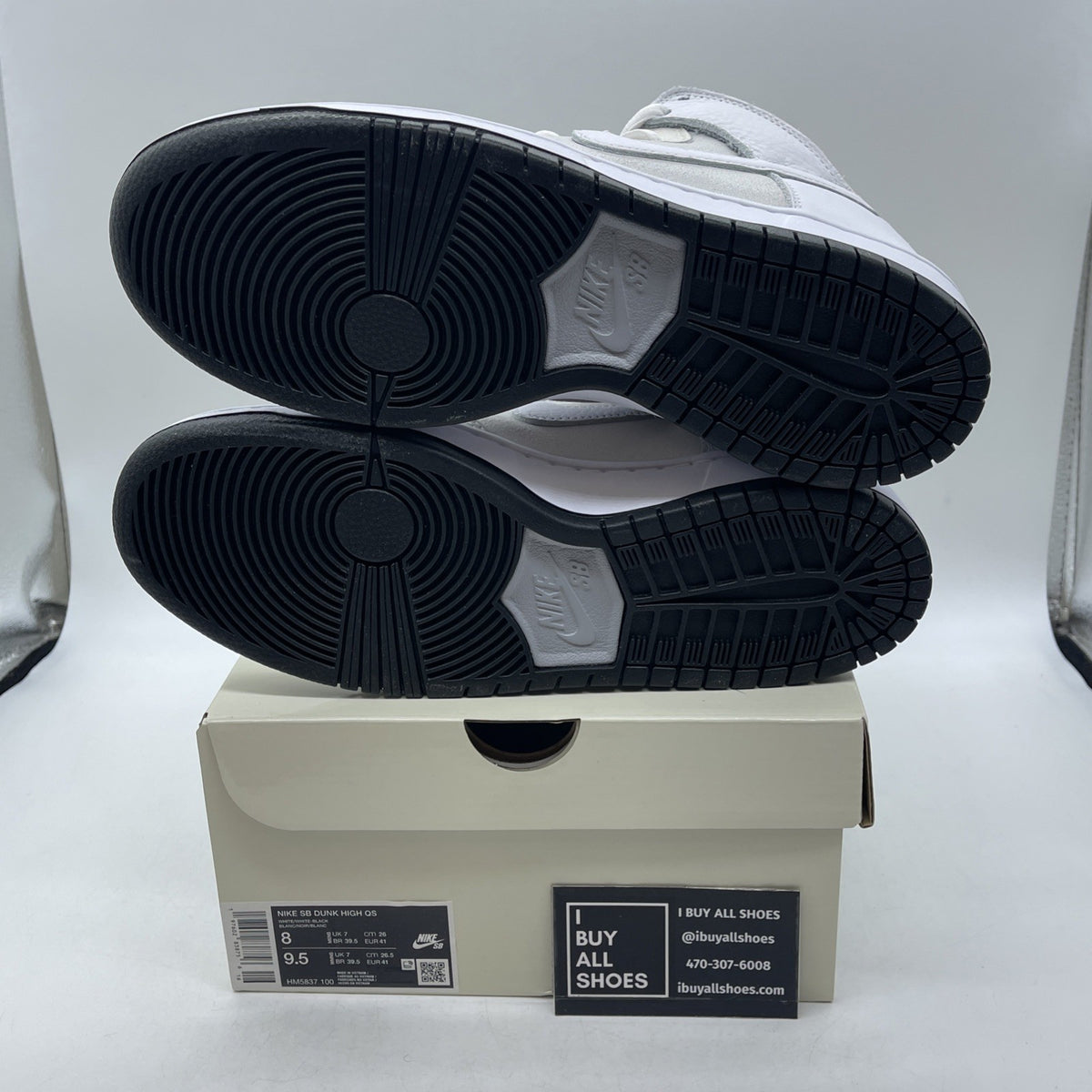 Size 8 - Nike SB Dunk High QS x Antihero Shoes White Black Skate (HM5837-100)