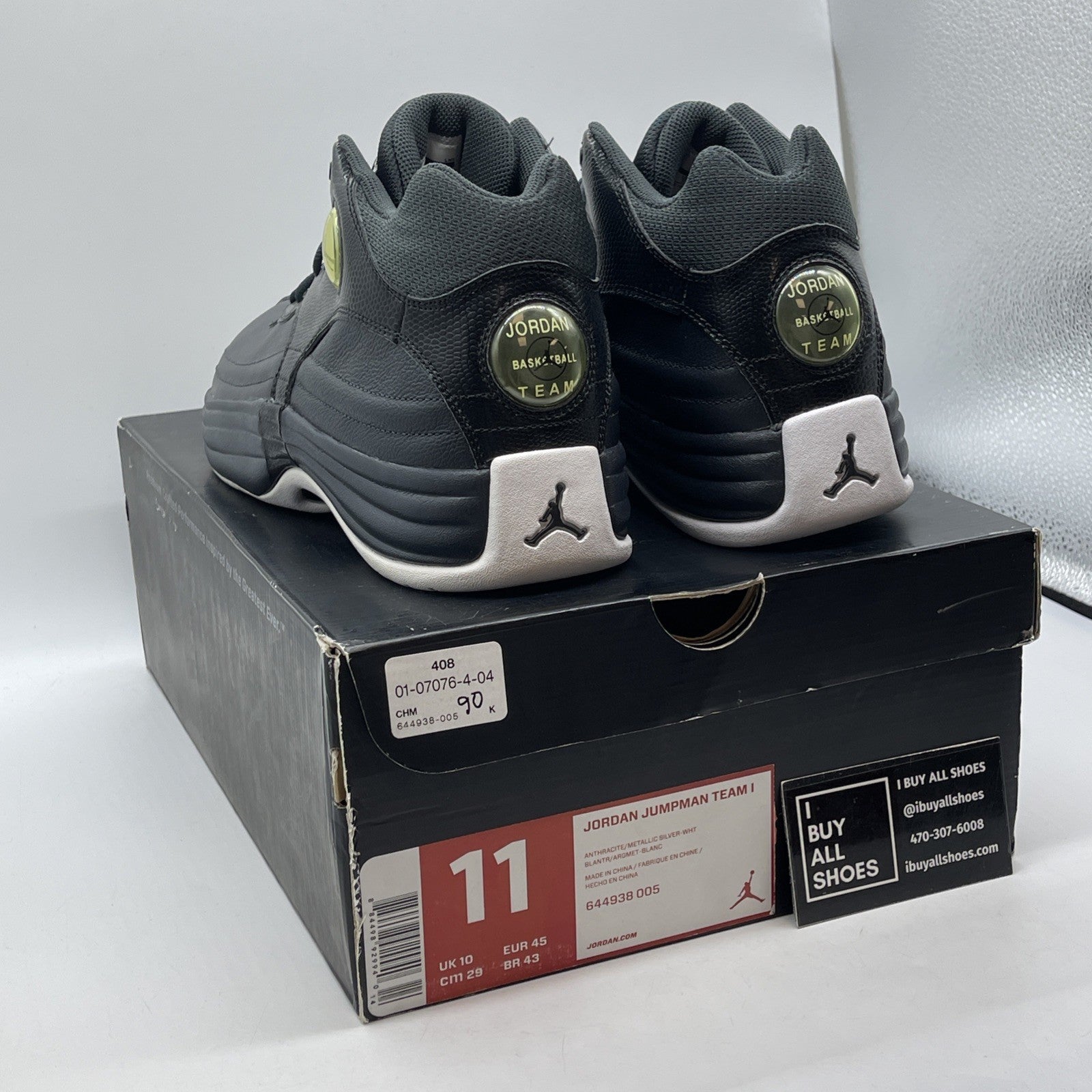 Size 11 - Jordan Jumpman Team 1 Anthracite Black Suede Leather (644938-005)