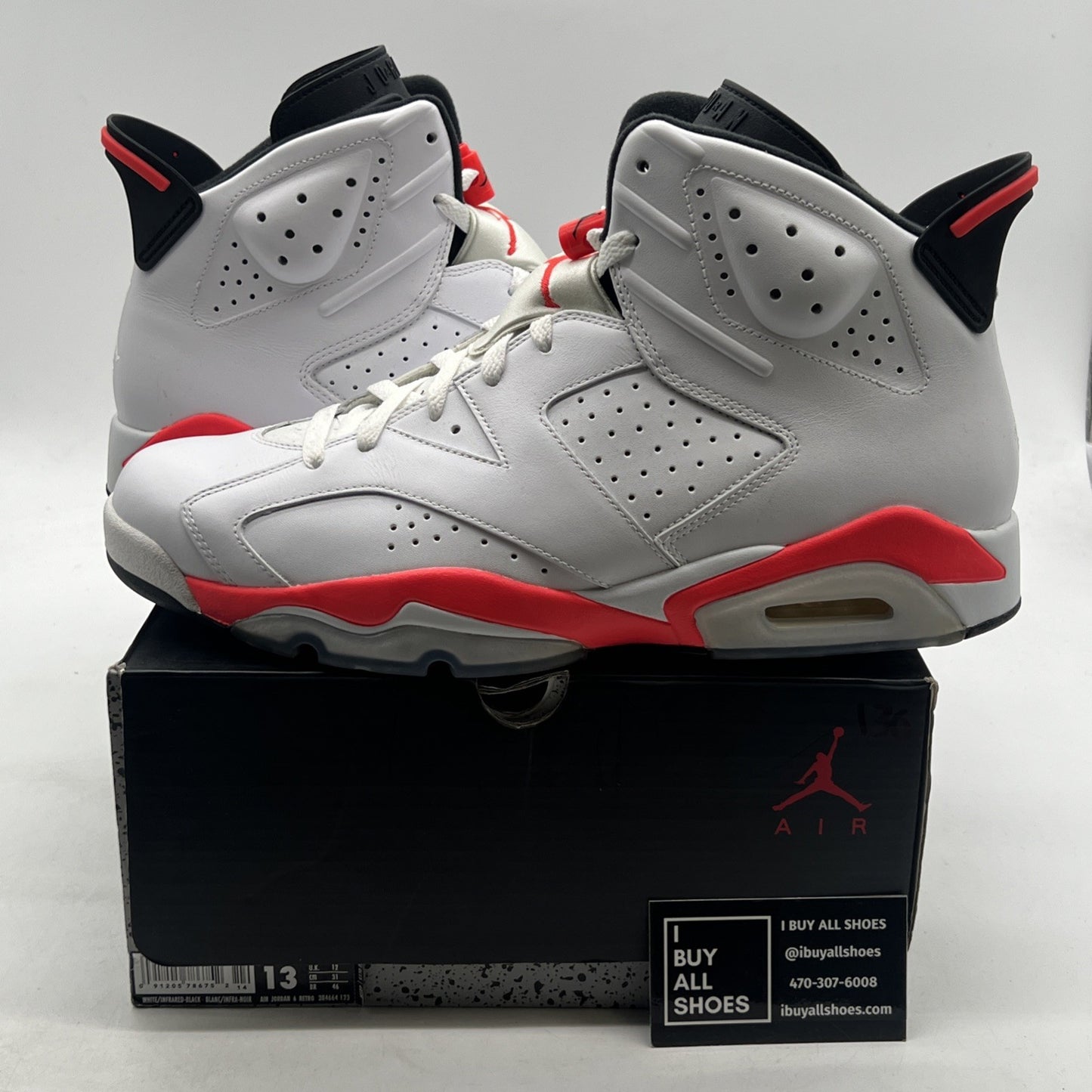 Size 13 - Air Jordan 6 Retro 2014 White Infrared (384664-123)