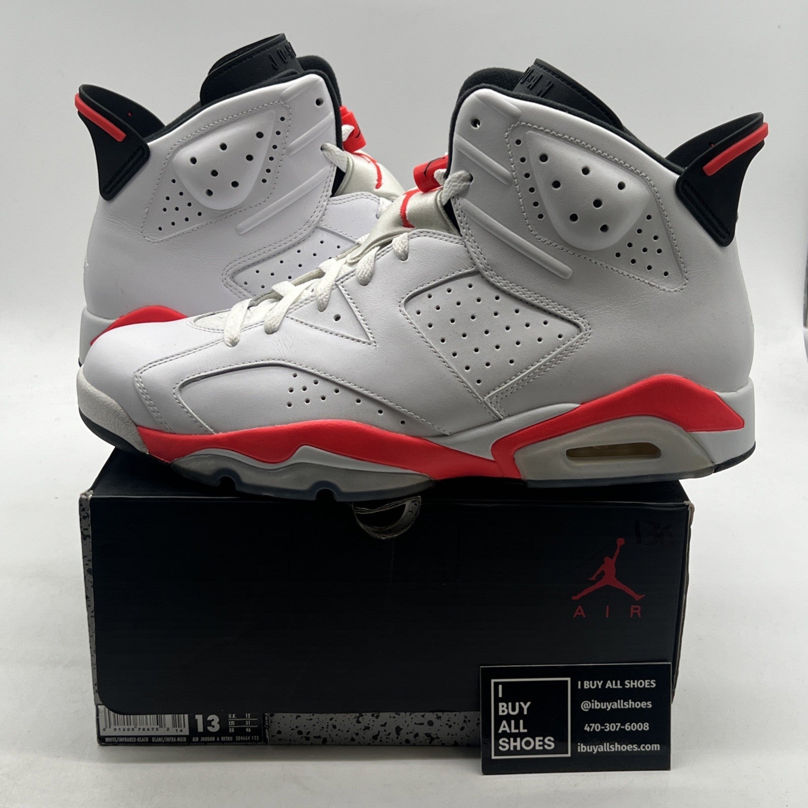 Size 13 - Air Jordan 6 Retro 2014 White Infrared (384664-123)