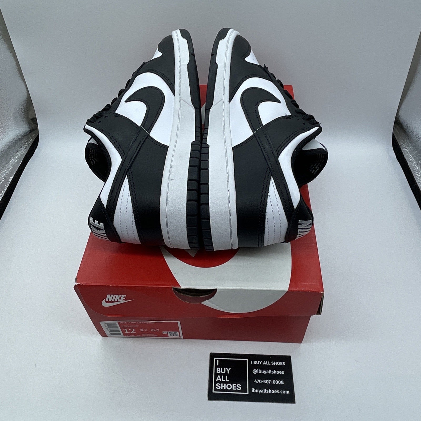 Size 12 - Nike Dunk Low Black White Leather (DD1391-100)