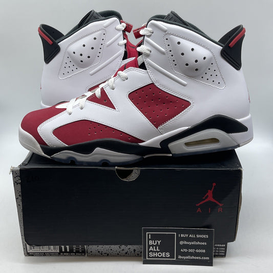 Size 11 - Air Jordan 6 Retro 2014 Carmine Red White Suede Leather (384664-160)