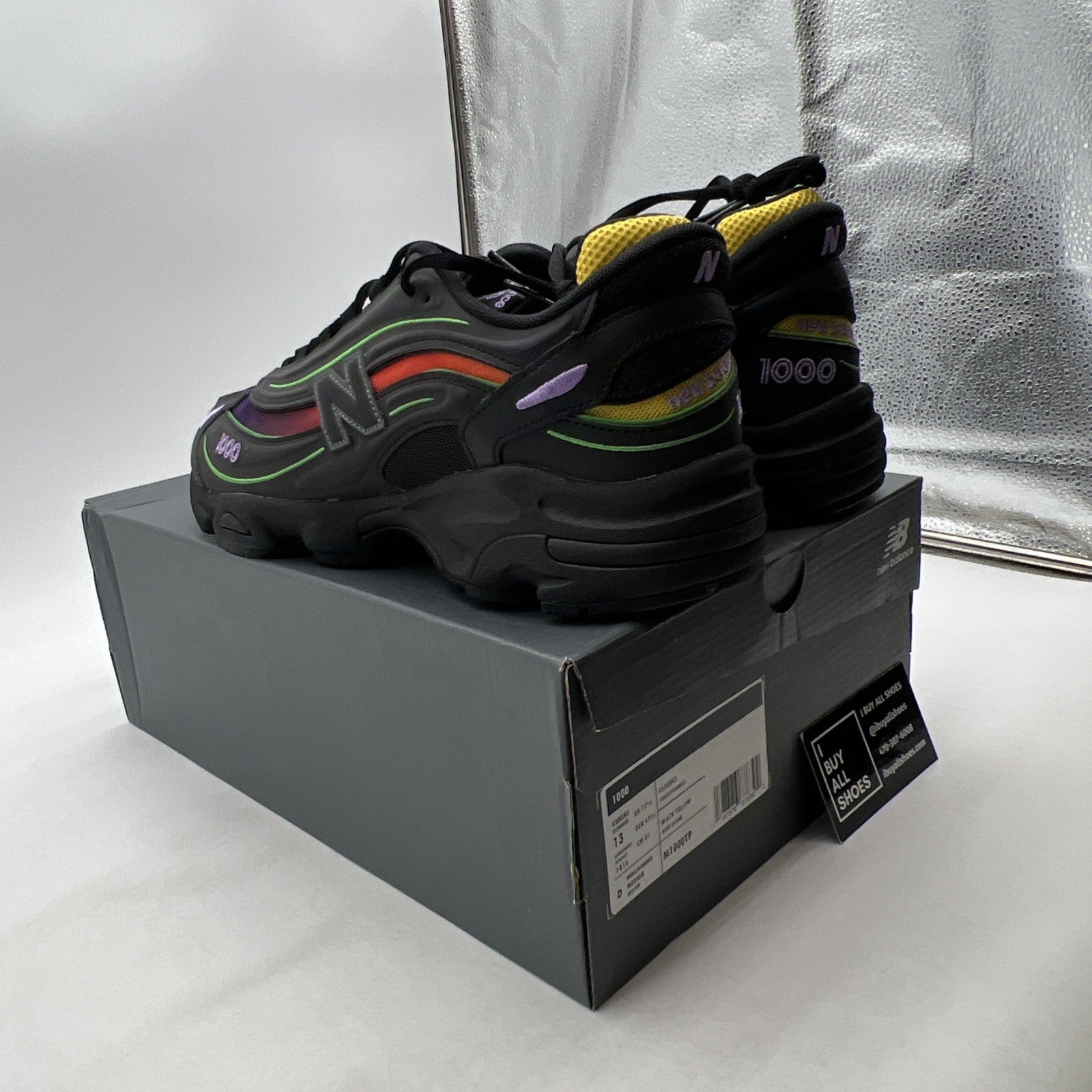 Size 13 - New Balance 1000 Reflective Pack - Black Honeycomb (M1000TP)