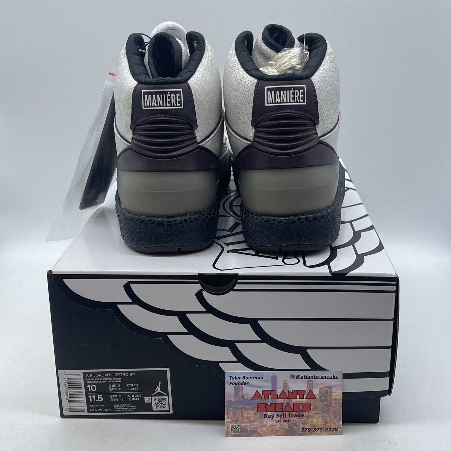 Size 10 - Jordan 2 A Ma Maniere Black Burgundy Tan Suede (DO7216-100)