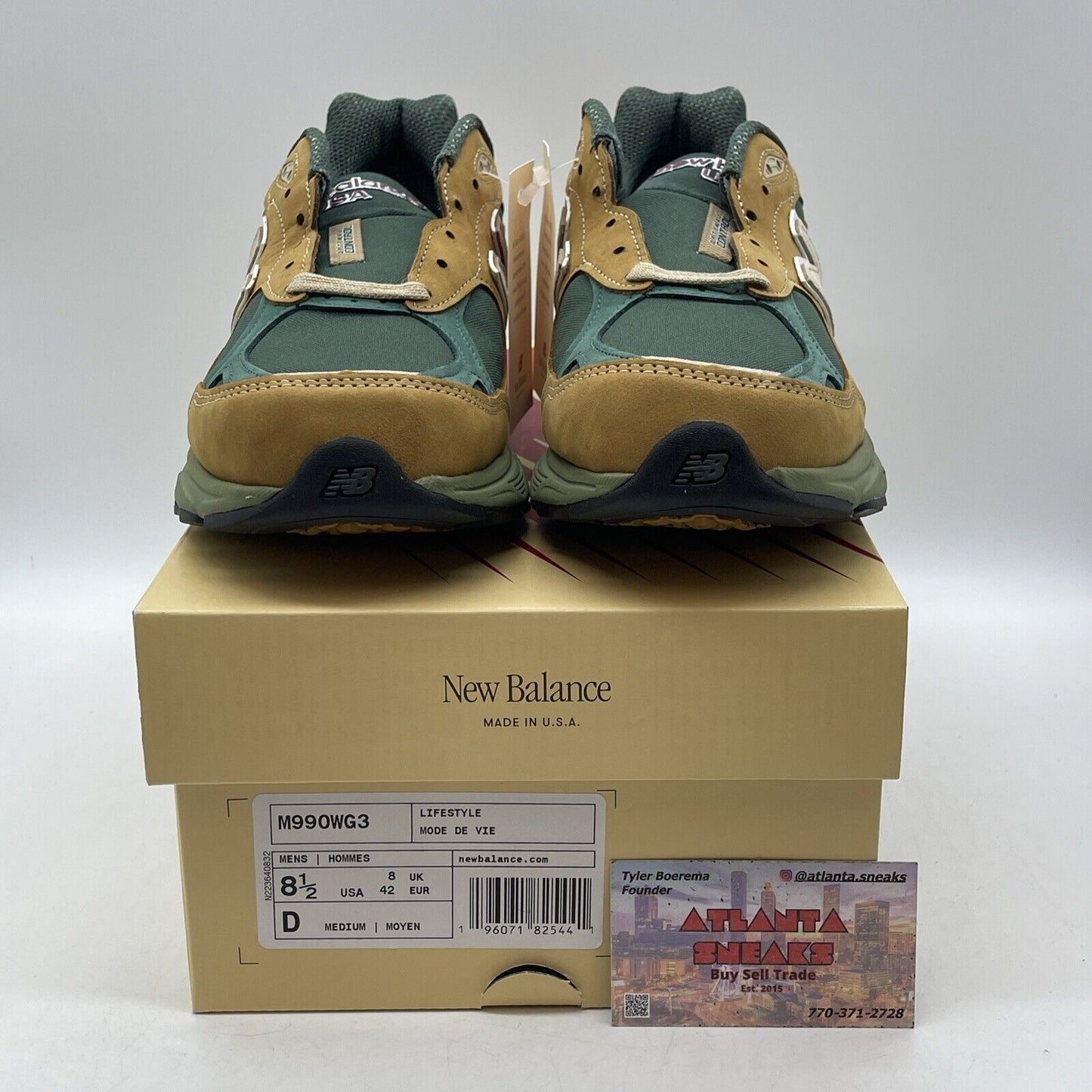 Size 8.5 - New Balance Teddy Santis x 990v3 Made in USA Tan Green (M990WG3)