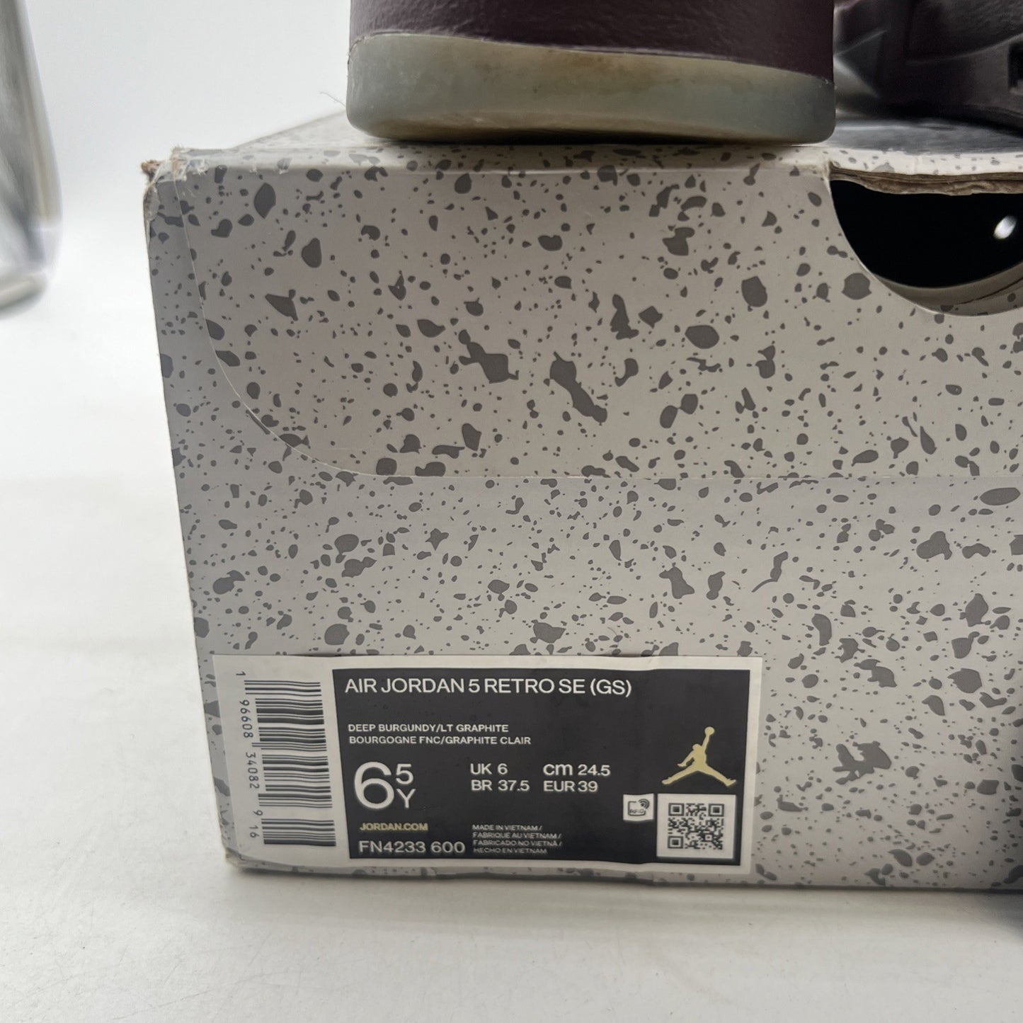 Size 6.5Y - Air Jordan 5 Retro SE 'Burgundy' Grey Suede Leather (FN4233-600)